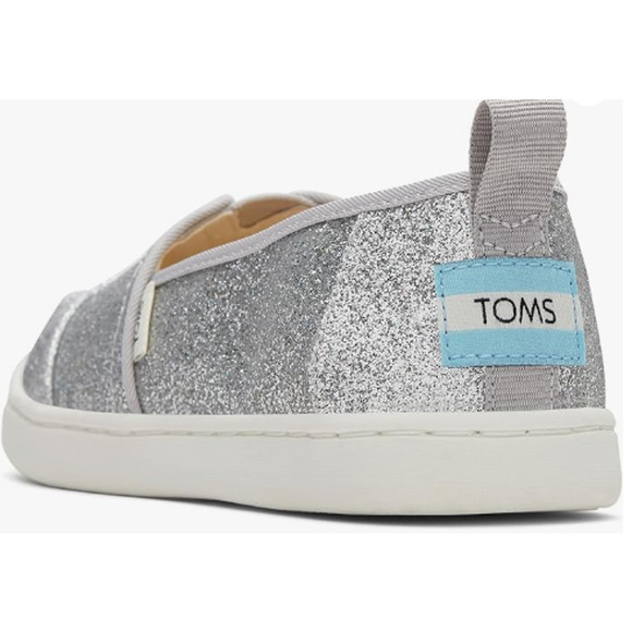 TOMS Alpargata Sneaker, Silver Iridescent Glimmer, 3 US Unisex Big Kid - Picture 2 of 4